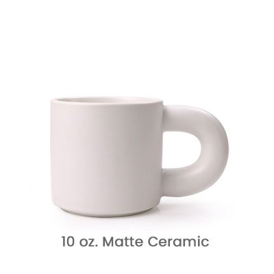 10 oz. Custom Logo Creative Solid Color Large Handle Coffee Mug