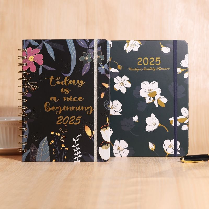 2025 Plant Flower Double Coil A5 English Notebook