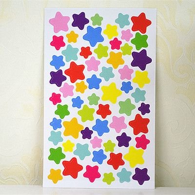 Simple Cartoon Cute Colorful Dot Heart Star Decorative Sticker