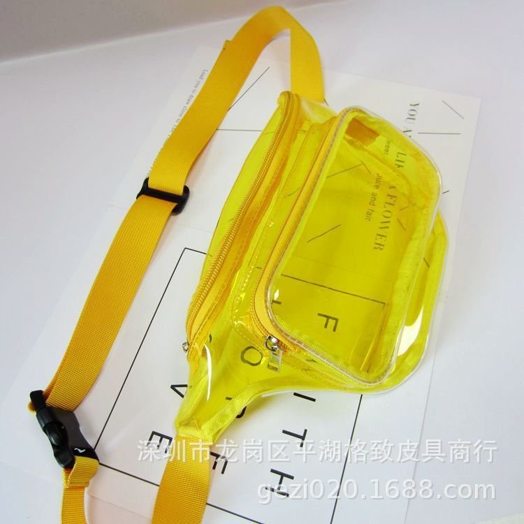 Women Fashion Candy Transparent Clear PVC Ladies Chest Bag