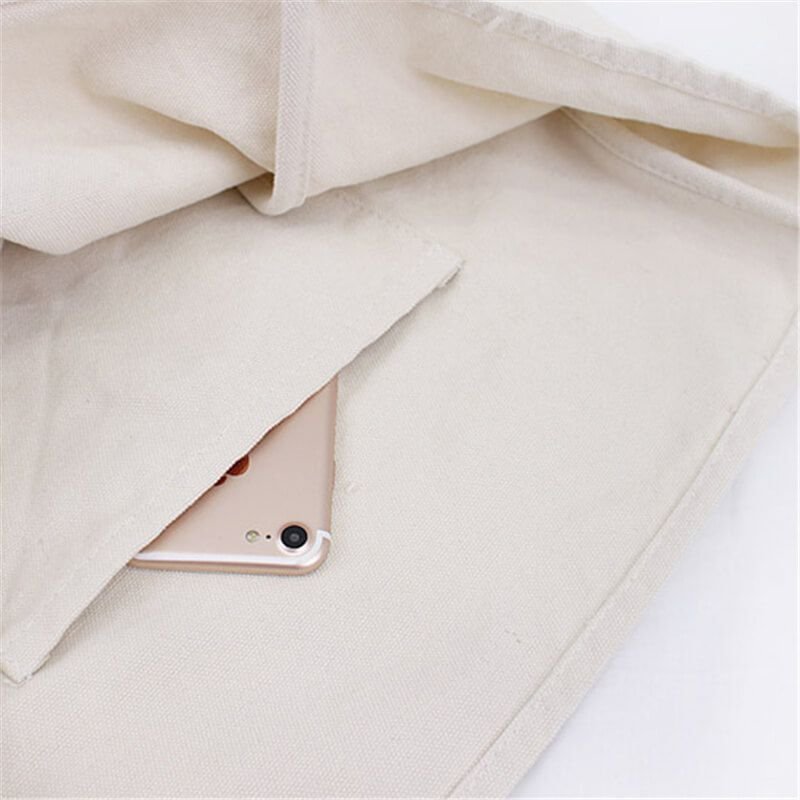 Women Solid Color Large Capacity Canvas Shopping Bag