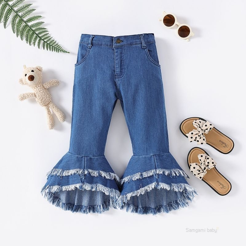 Children Clothing Girls Fashion Flared Jeans