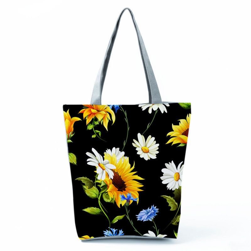 Women'S Lazy Sunflower Print One Shoulder Shopping Bag