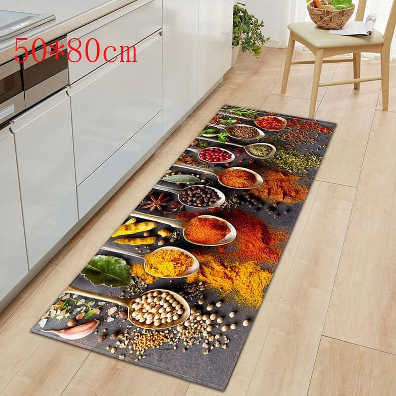 50*80cm Simple Food Pattern Kitchen Door Mat