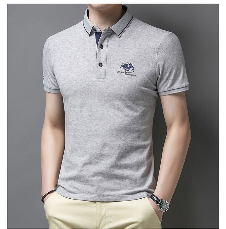 Men Fashion Casual Business Plus Size Short Sleeve Lapel POLO Shirt