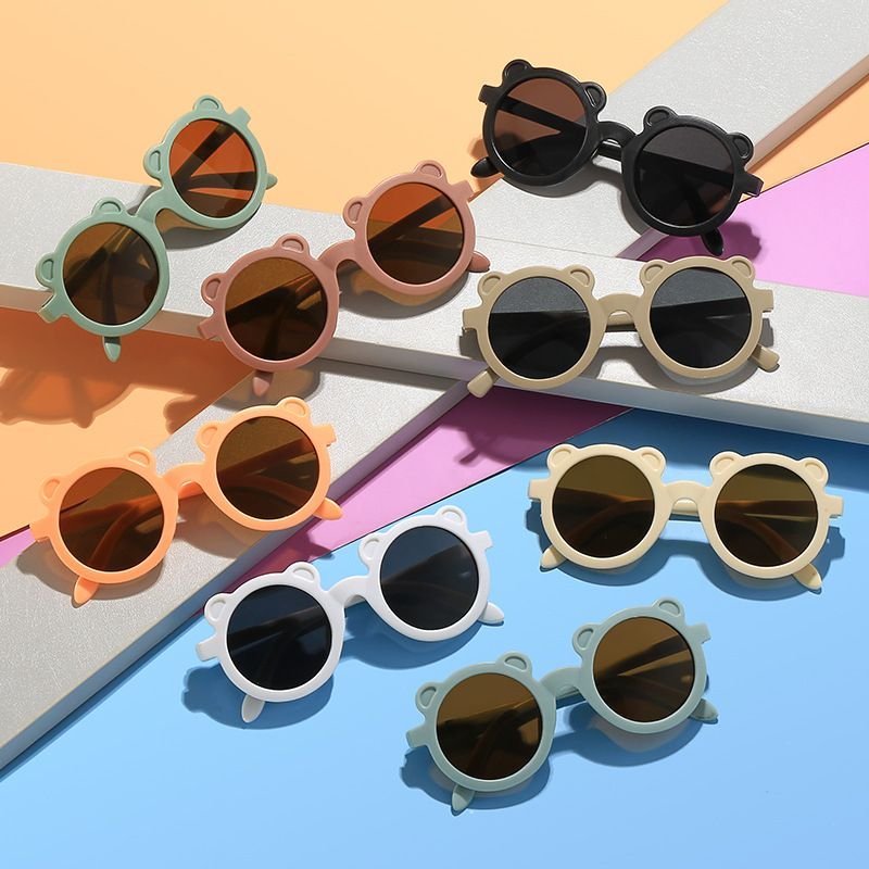 Kids Unisex Fashion Casual Cute Round Frame Solid Color Sunglasses