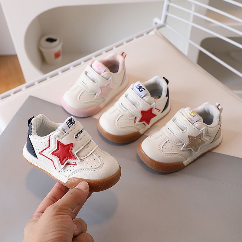 Kids Unisex Fashion Casual Star Velcro Flat First Walkers Shoes