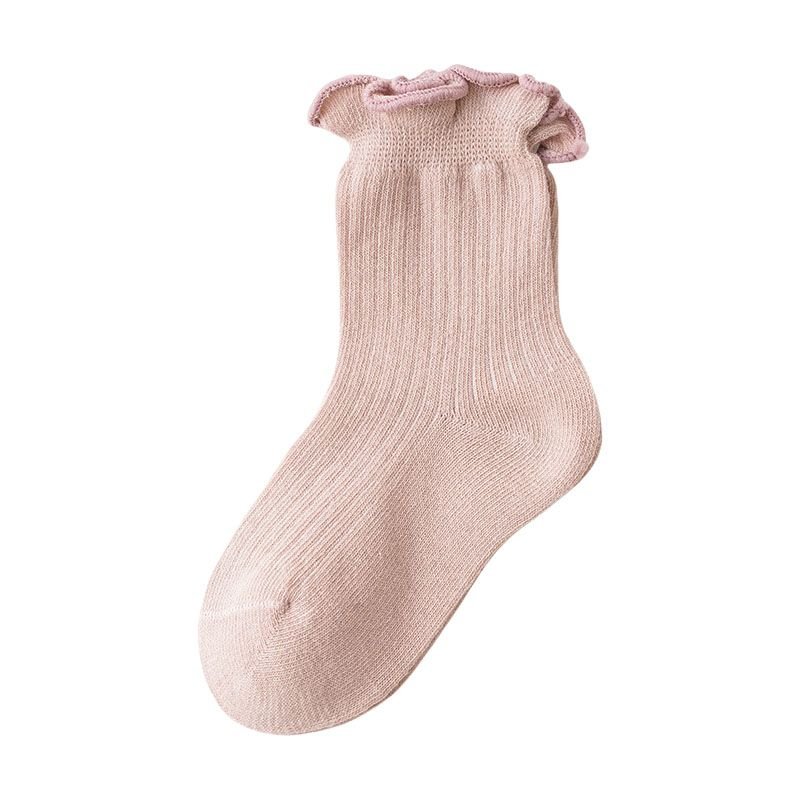 Baby Kids Girls Boneless Solid Color Mid-Cuff Socks Custom