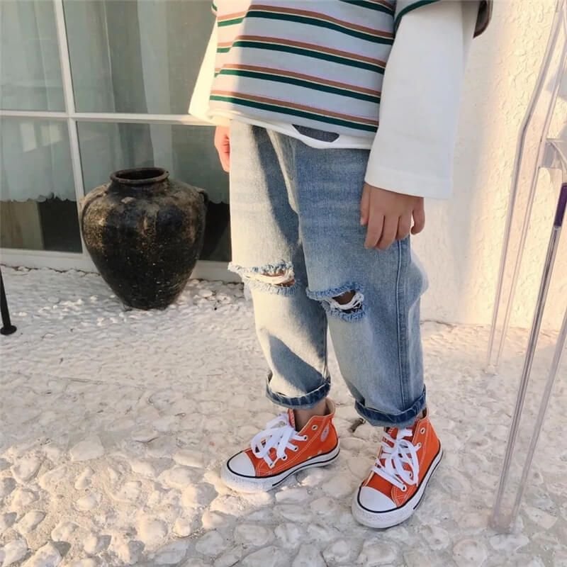 Boys Fashion Hole Design Jeans