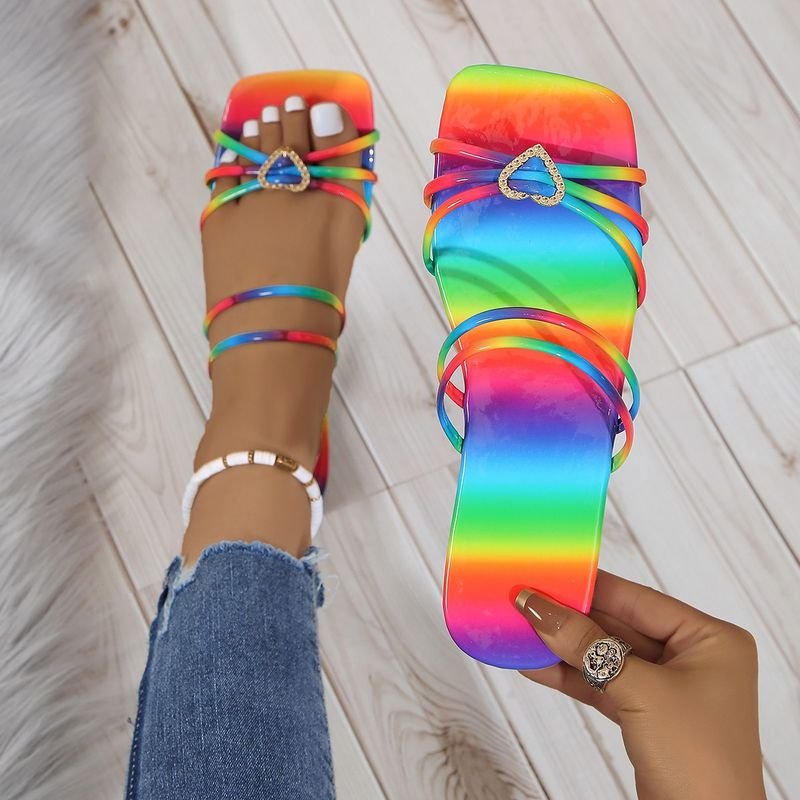 Women Fashion Multicolor Flat Slippers