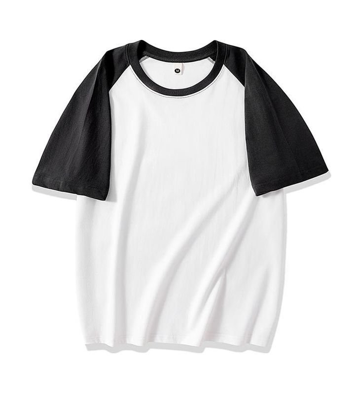 Unisex Heavy Weight 100% Cotton 230gsm Contrast Color Crew Neck Short Sleeve T-Shirt