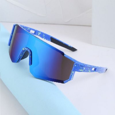 Fashionable Simple One-Piece Riding Colorful Sunglasses