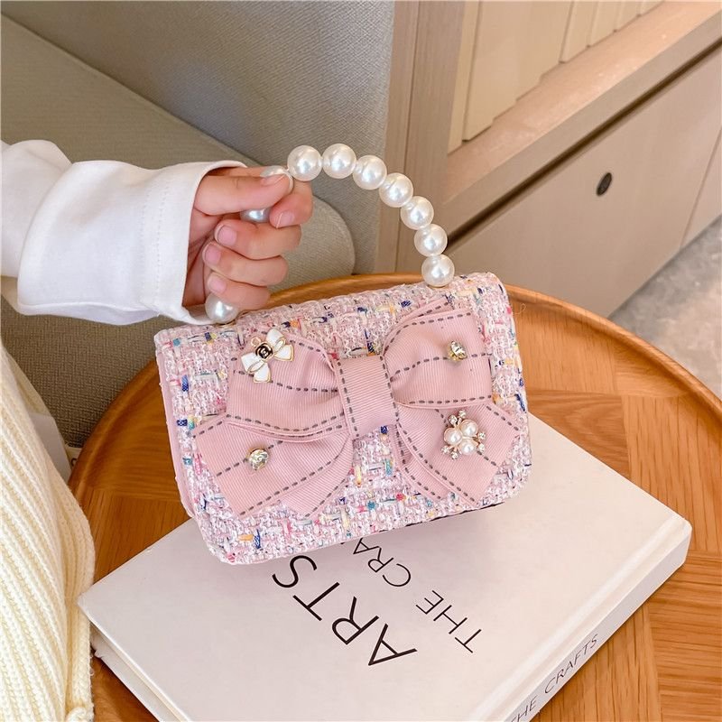 Kids Girls Fashion Casual Cute Bow Crossbody Handle Princess Bag