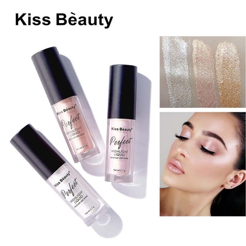 Kiss Beauty 3 Color Women Metallic Brilliant Glitter Liquid Highlighter