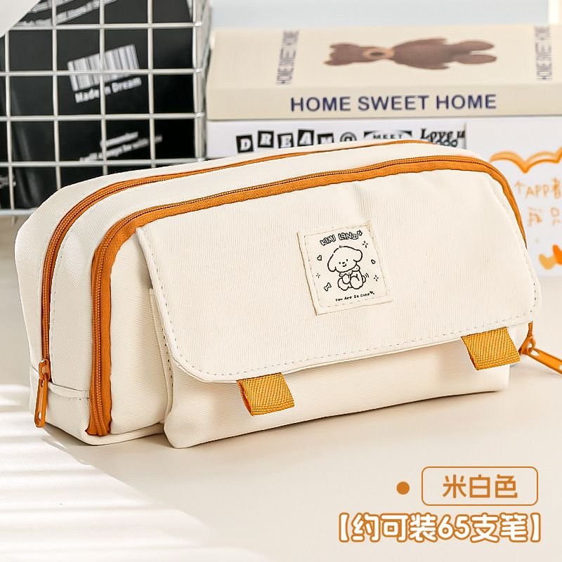 Simple Student Stationery Large Capacity Multi-Layer Zipper Pencil Bag