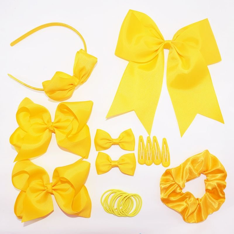 Kids Cute Solid Color Bow Headwear Sets