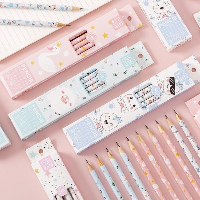 10pcs/box HB Cute Cartoon Pattern Pencils