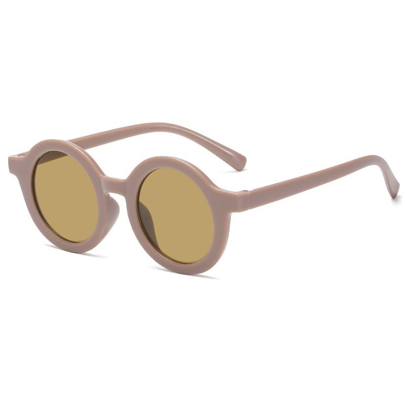 Kids Unisex Fashion Casual Cute Round Frame Solid Color Sunglasses