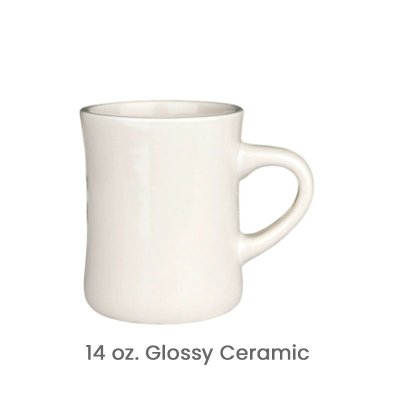 White Ceramic Mug Custom Logo Print