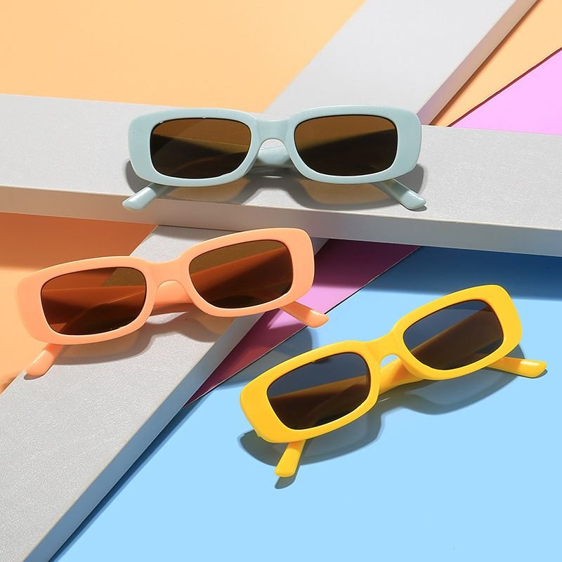 Kids Unisex Fashion Casual Cute Square Frame Solid Color Sunglasses