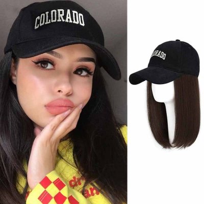 Women Fashion Straight Hair Hat One-Piece Wig