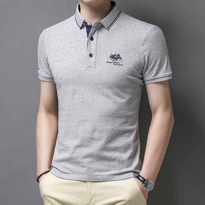 Men Fashion Casual Business Plus Size Short Sleeve Lapel POLO Shirt