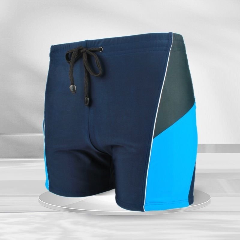 Men Classic Sports Swimming Trunks Large Size Quick-Drying Color-Matching Sports Boxer Swim Shorts