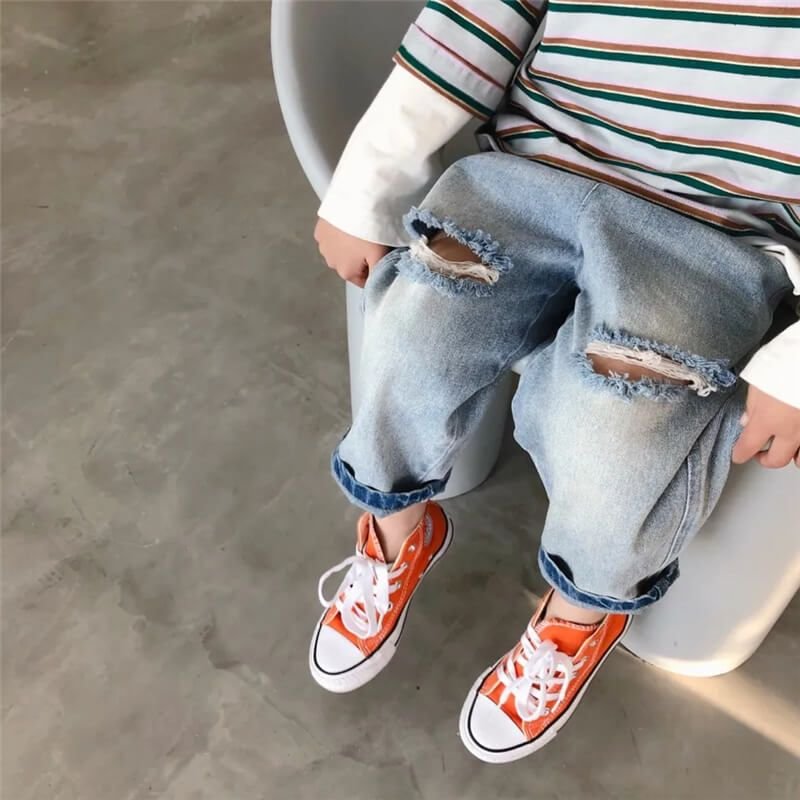 Boys Fashion Hole Design Jeans