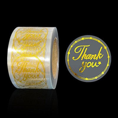 Round Transparent Bronzing Thank You Gift Packaging Decoration Adhesive Sealing Sticker