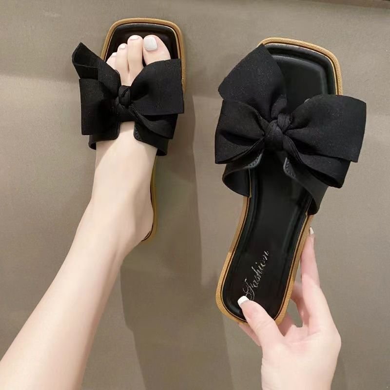 Women Fashion Bow Flat Slippers