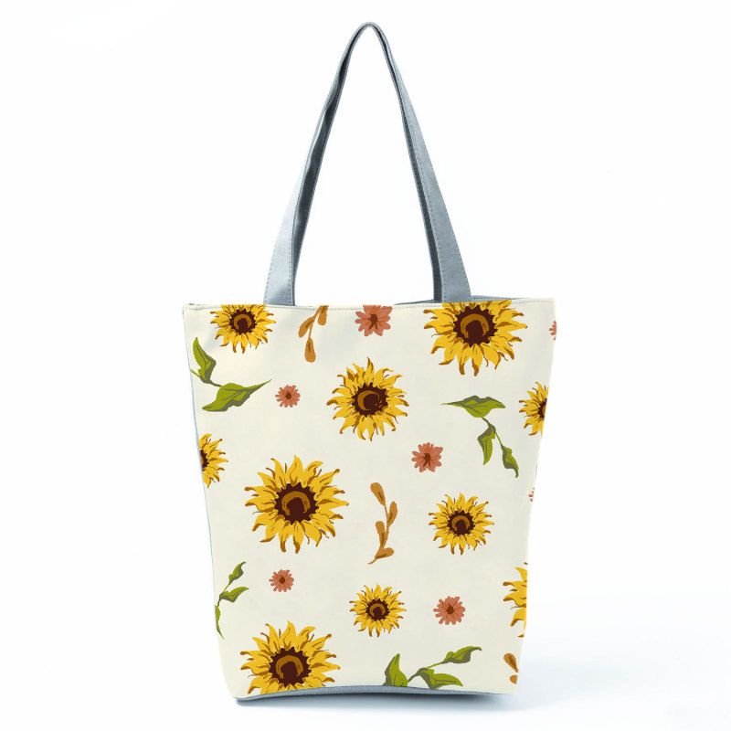 Women'S Lazy Sunflower Print One Shoulder Shopping Bag