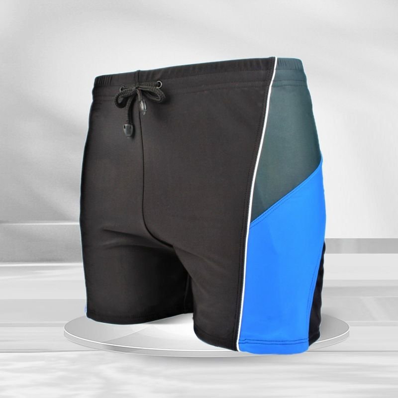 Men Classic Sports Swimming Trunks Large Size Quick-Drying Color-Matching Sports Boxer Swim Shorts