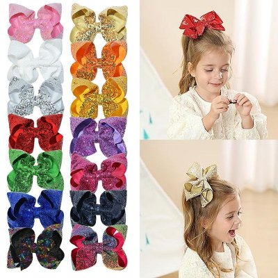 Kids Girls Cute Sequins Bow Hairpin