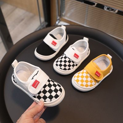 Kids Unisex Fashion Casual Color Matching Velcro Flat Canvas Sneakers