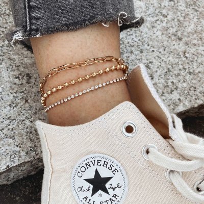 Fashion Women Rhinesttone Multi-Layer Golden Chain Anklet