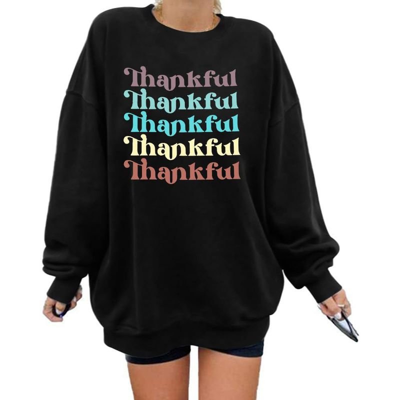 Thanksgiving Women Long Sleeve Crewneck Sweatshirt