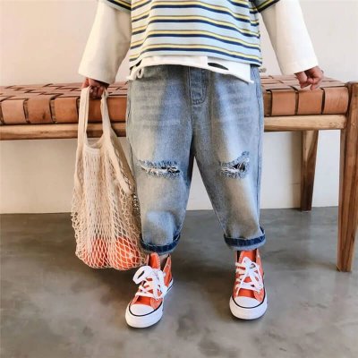 Boys Fashion Hole Design Jeans