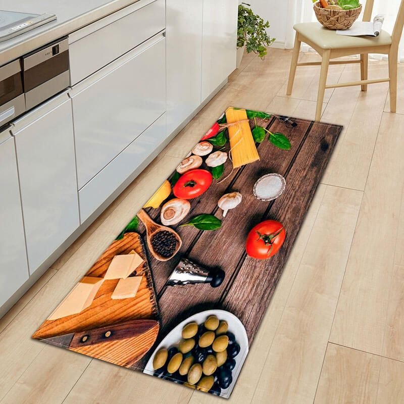 50*80cm Simple Food Pattern Kitchen Door Mat