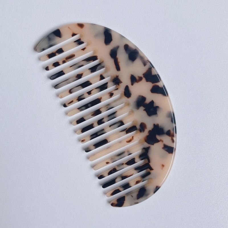 Women'S Retro Acetate Sheet Geometric Semicircle Leopard Hairdressing Comb