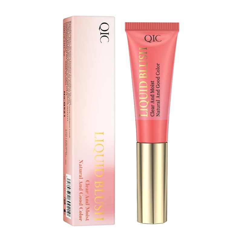 Qic Liquid Blush Cream Lip And Cheek Dual-Purpose Sponge Head Moisturizing And Easy To Push Away Blush Makeup