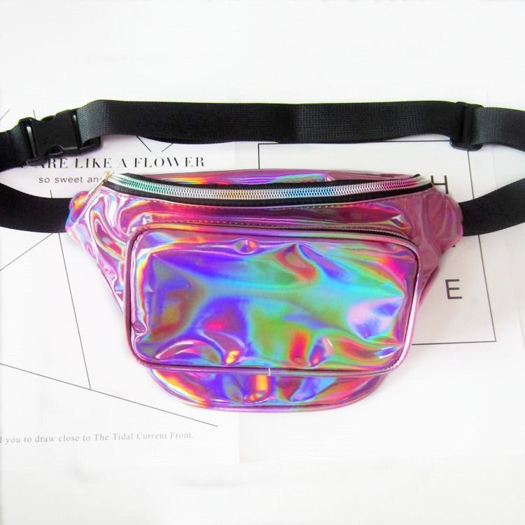 Women Fashion Personality Colorful Laser Chest Bag