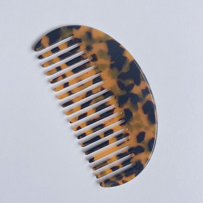 Women'S Retro Acetate Sheet Geometric Semicircle Leopard Hairdressing Comb