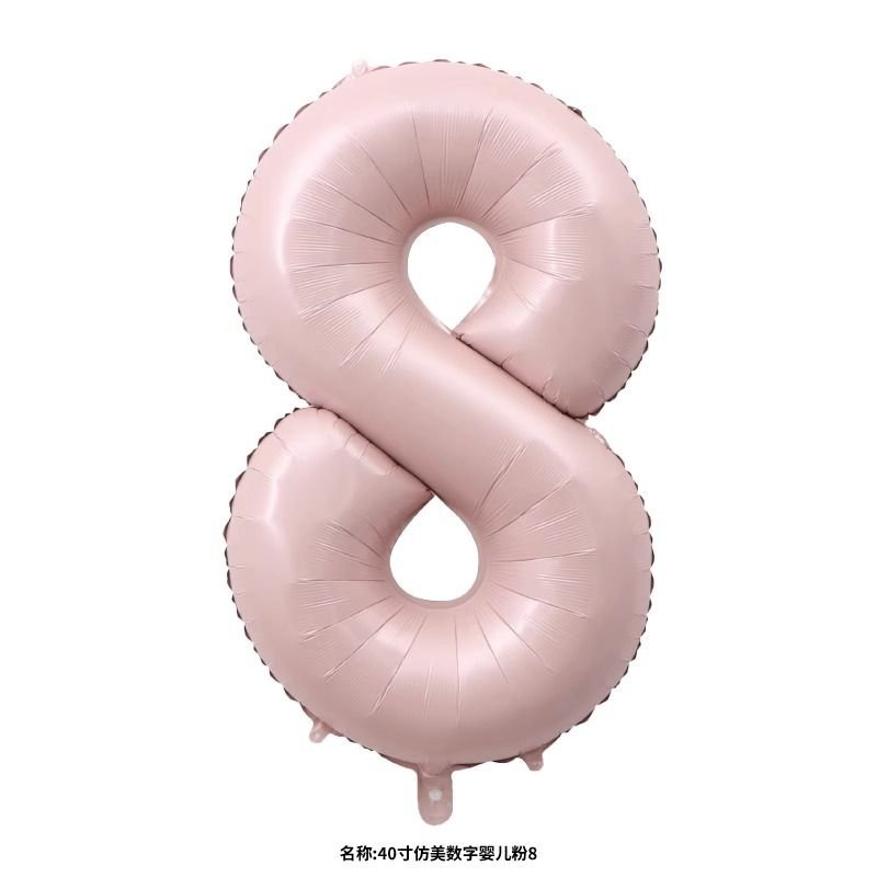 40 Inch Pink Blue Digital Balloon Children'S Birthday Party Decoration Aluminum Film Balloon