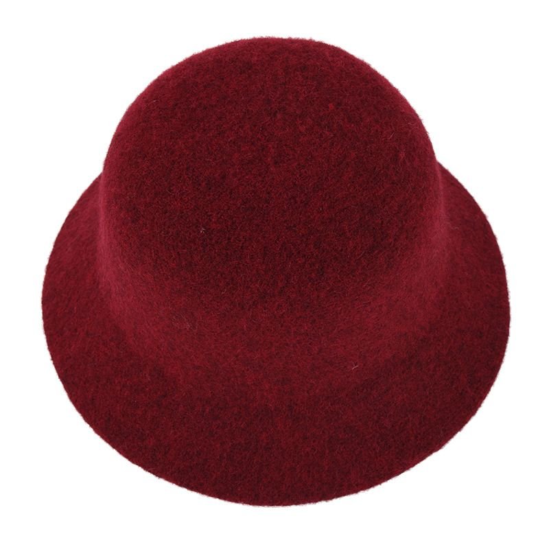 Autumn Winter Women Simple Solid Color Warm Thickened Knitted Bucket Hats