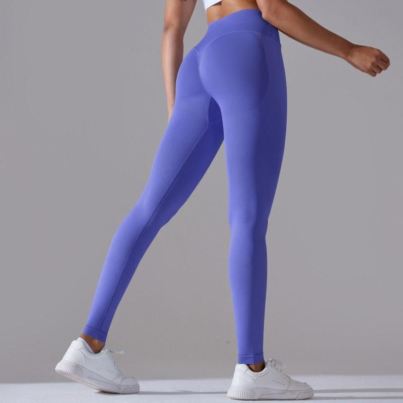 Women Yoga Solid Color Seamless Sports Leggings