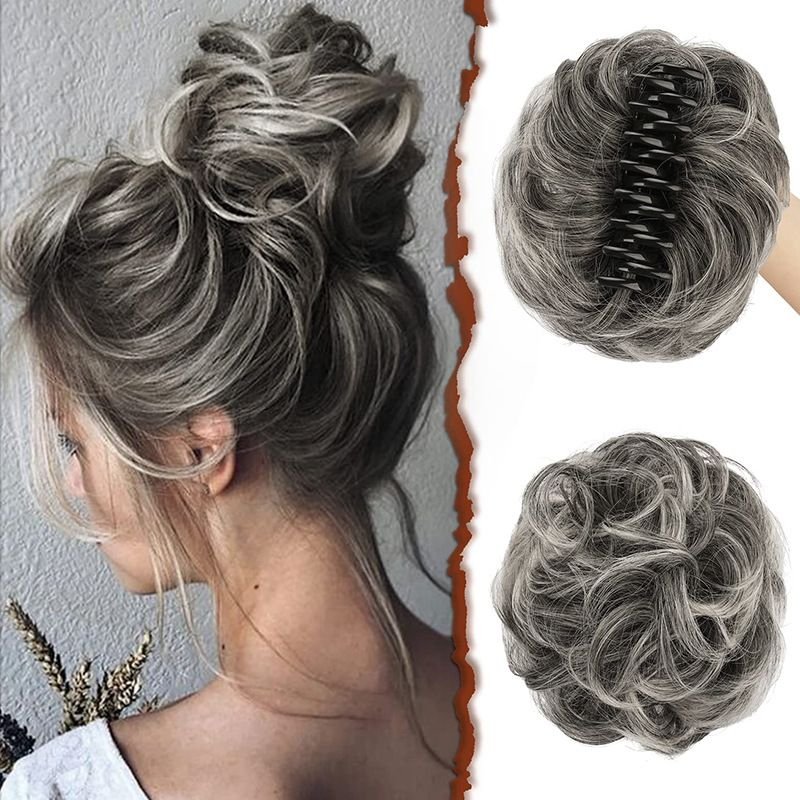 Women Hair Claw Natural Simulation Curly Hair Bun