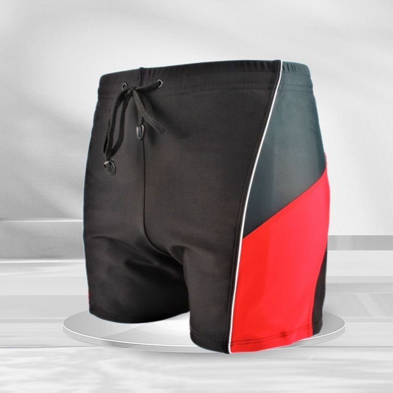 Men Classic Sports Swimming Trunks Large Size Quick-Drying Color-Matching Sports Boxer Swim Shorts