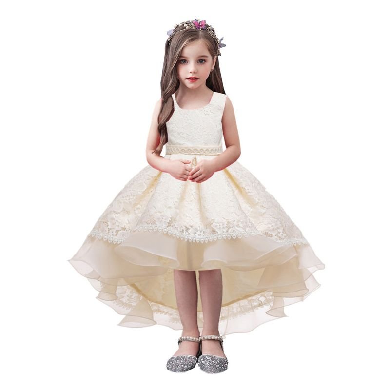 Kids Toddler Girls Fashion Flower Lace Sleeveless Party Tutu Dress