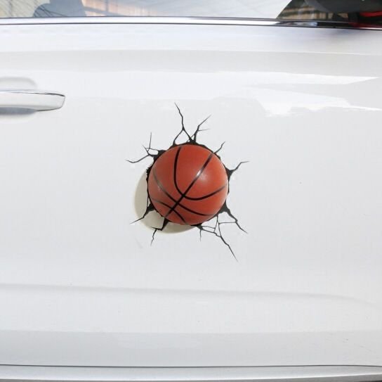 Creative Personality 3D Three-Dimensional Basketball Simulation Block Scratch Car Stickers