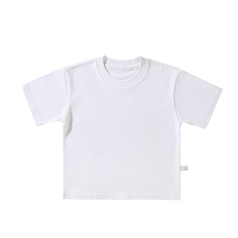 Summer 250gsm 100% Cotton Kids Short Sleeve Crew Neck Custom T-Shirt